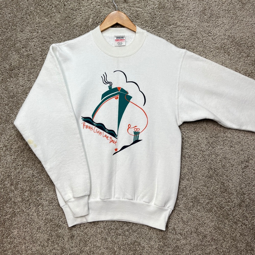 VTG Princess Cruises Love Boat Sweatshirt Mens Medium White Made in USA Oneita